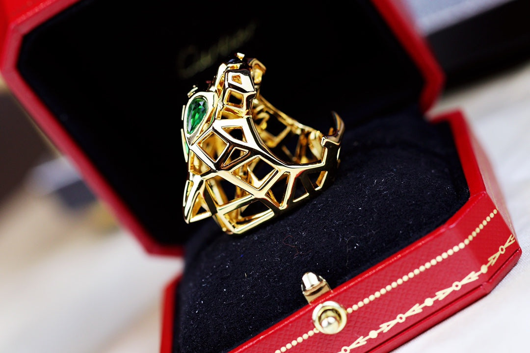 Cartier 美洲豹戒指-男女同款-金