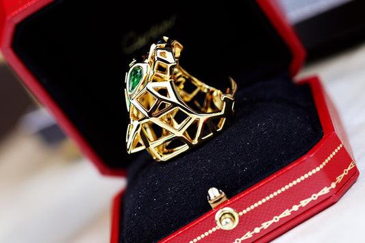 Cartier 美洲豹戒指-男女同款-金
