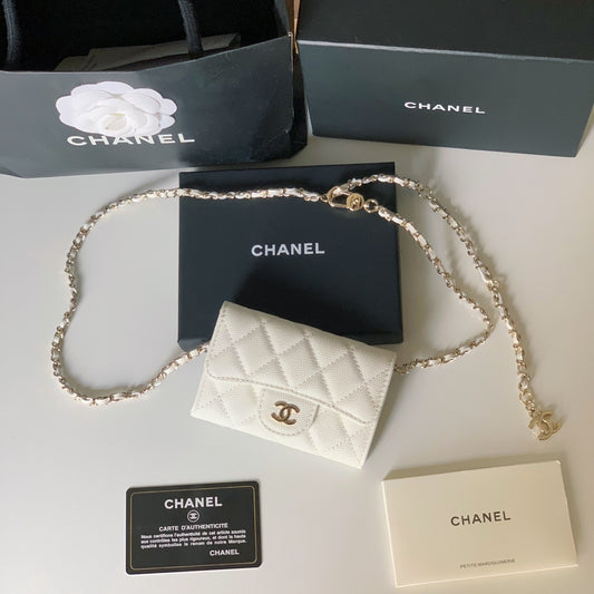 Chanel CF 鏈條零錢卡包