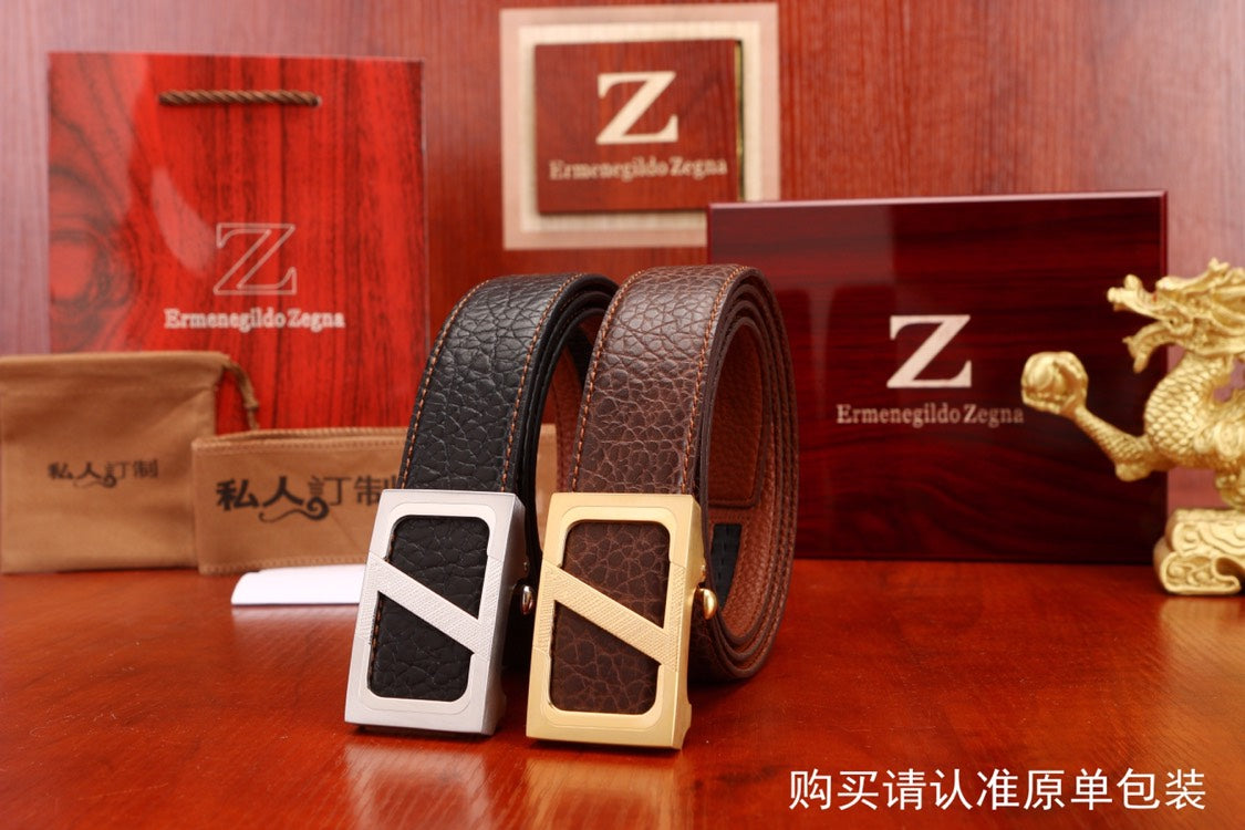 ERMENEGILDO ZEGNA-皮帶-3.4cm-男款