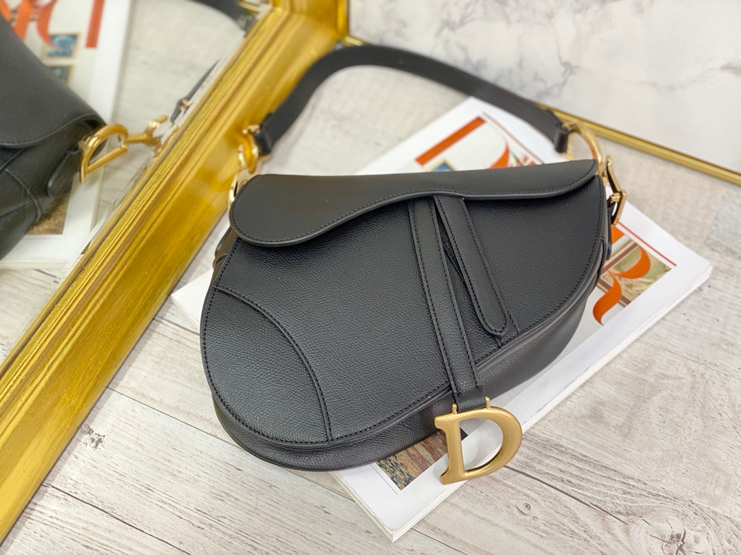Dior Saddle 馬鞍包-手掌紋-大號黑色-25.5cm
