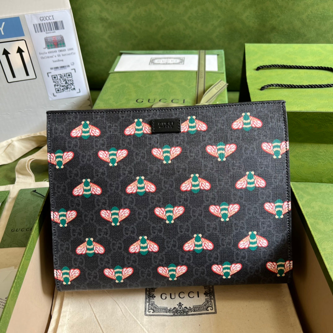 Gucci 黑色蜜蜂手拿包