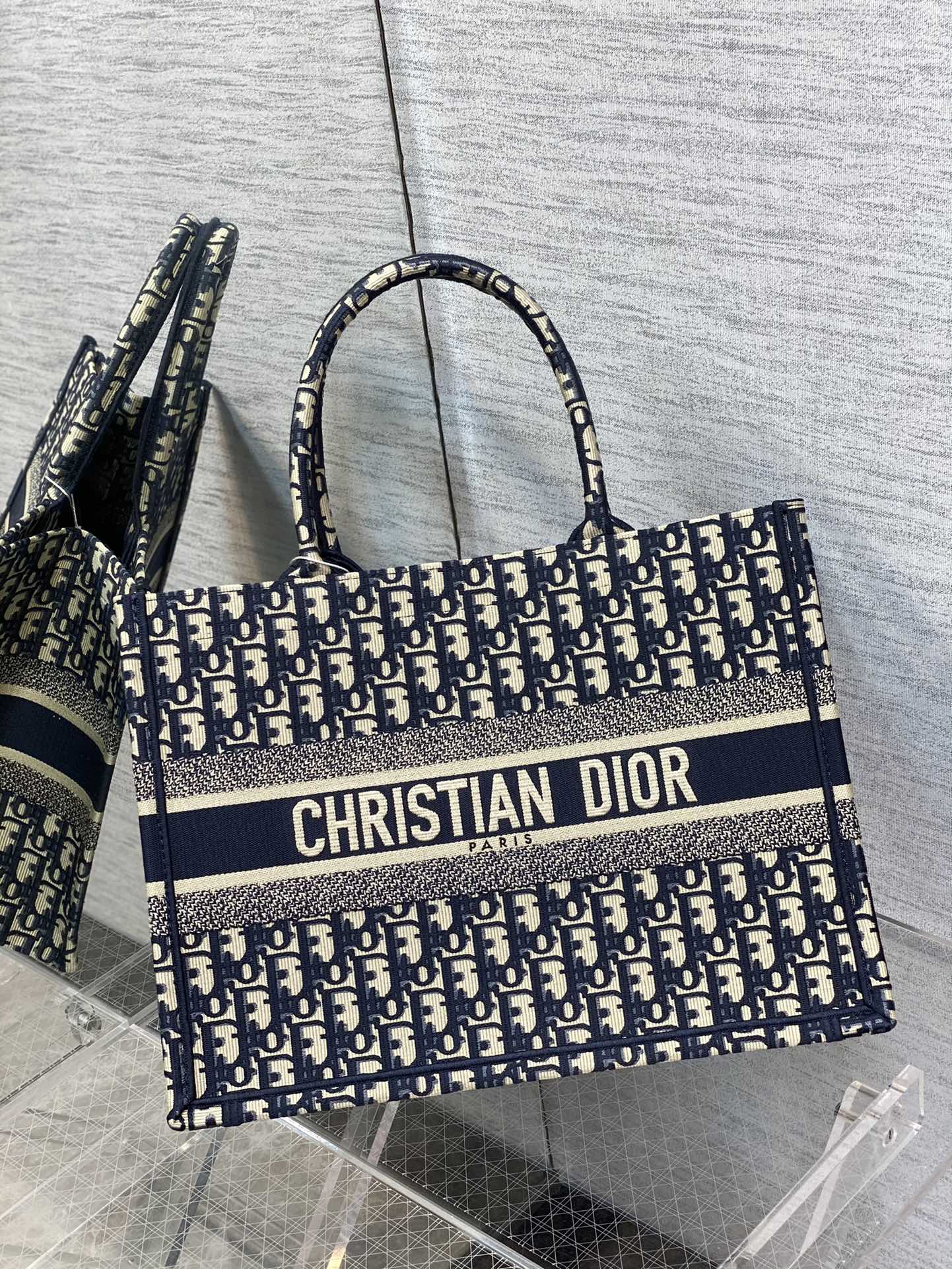 Dior Book Tote-小號36.5cm-深藍老花