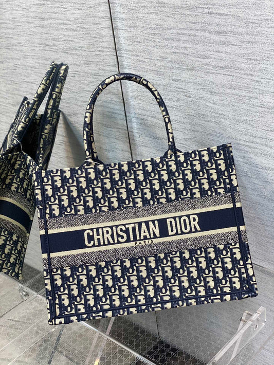 Dior Book Tote-小號36.5cm-深藍老花