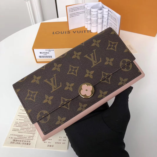 LV M64585 Flore 翻蓋長夾