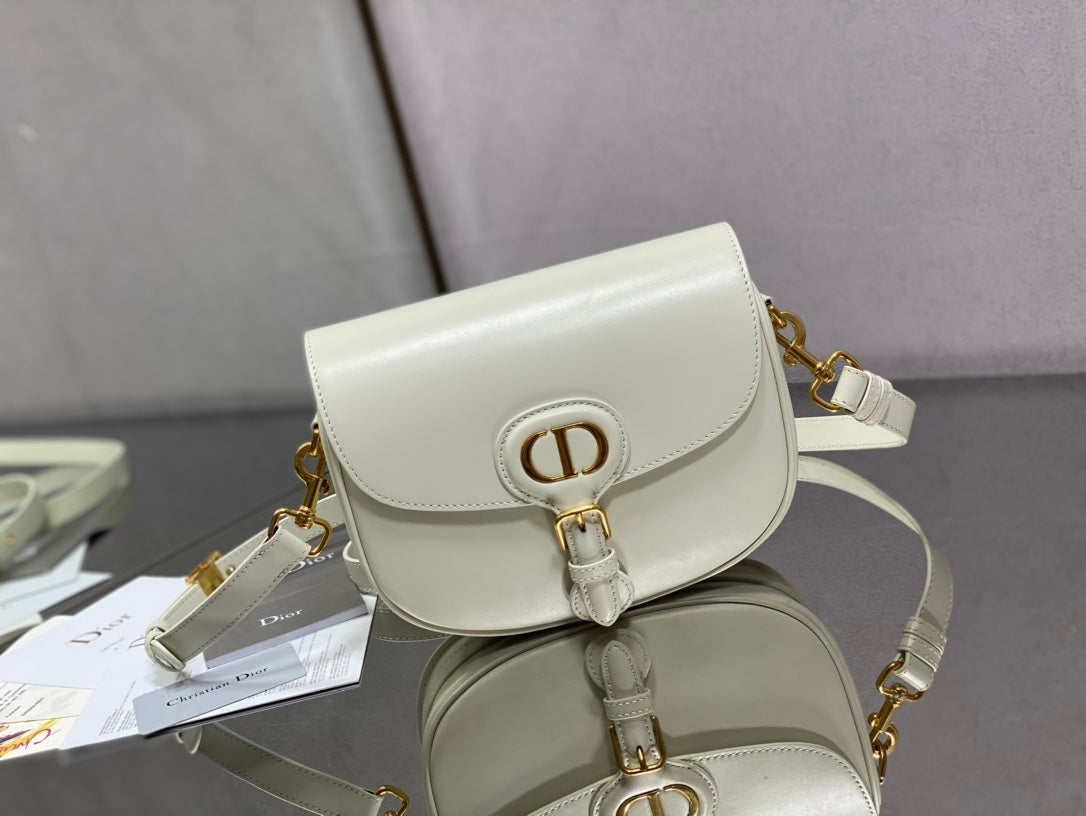 Dior Bobby-中號22cm-白色牛皮
