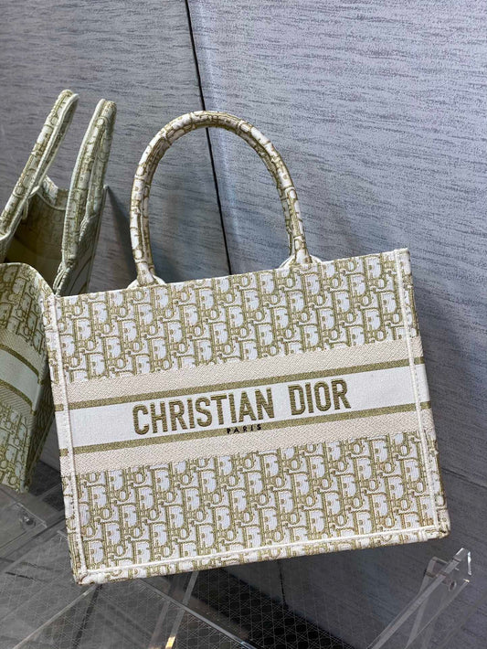 Dior Book Tote-小號36.5cm-金色老花 聖誕限定