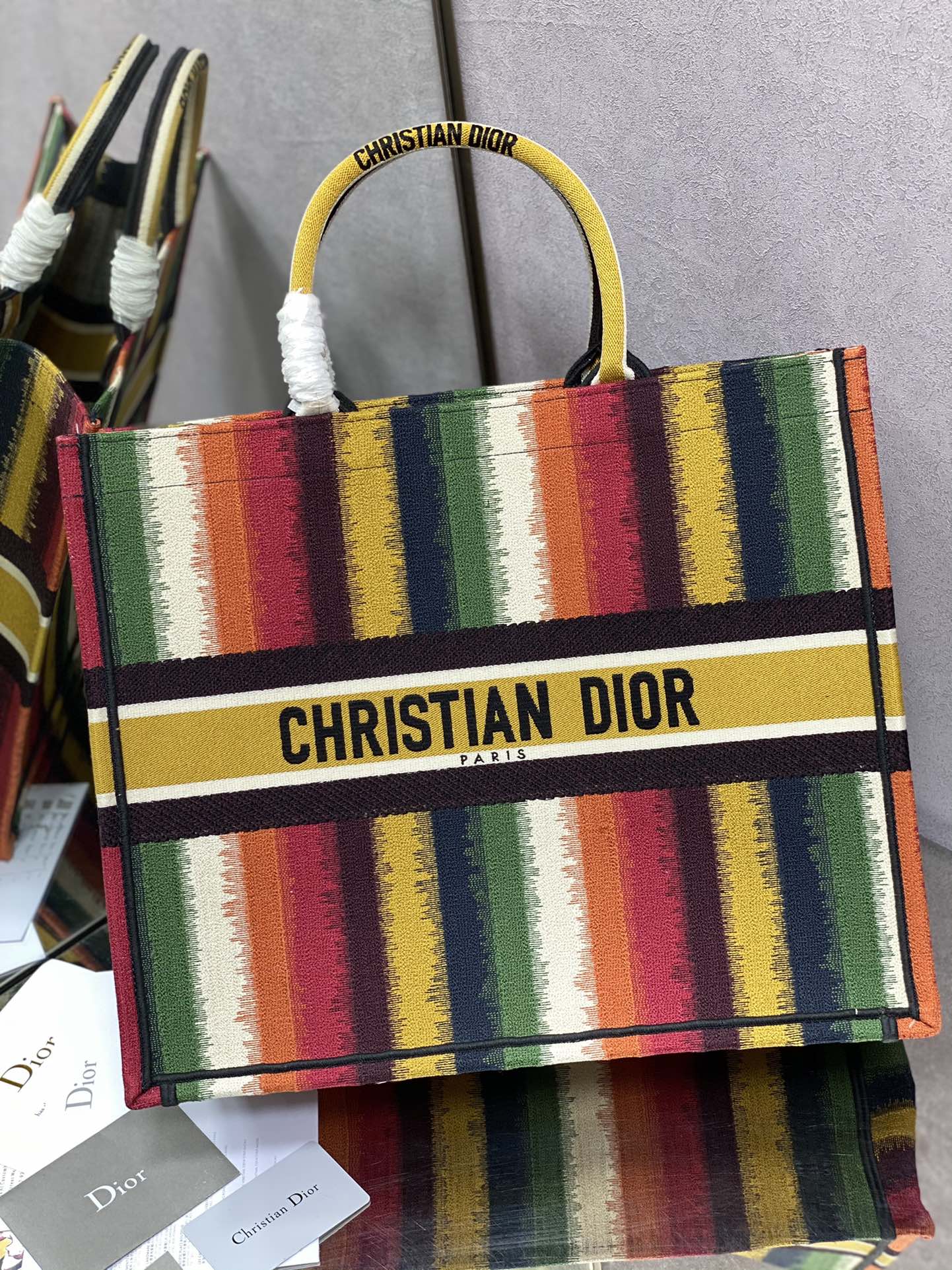 Dior Book Tote-大號41.5cm-彩色條紋