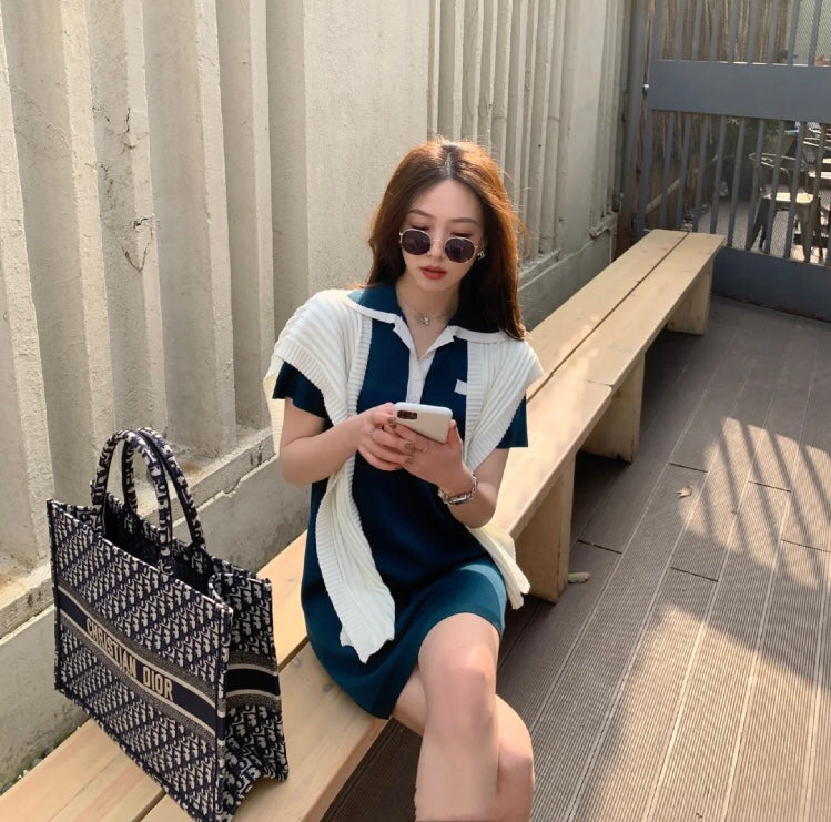 Dior Book Tote-大號41.5cm-深藍老花