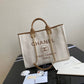 Chanel 大號米色條紋沙灘包