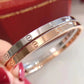 Cartier Love細版手鐲-玫瑰金/白金-無鑽