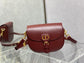 Dior Bobby-中號22cm-酒紅色牛皮