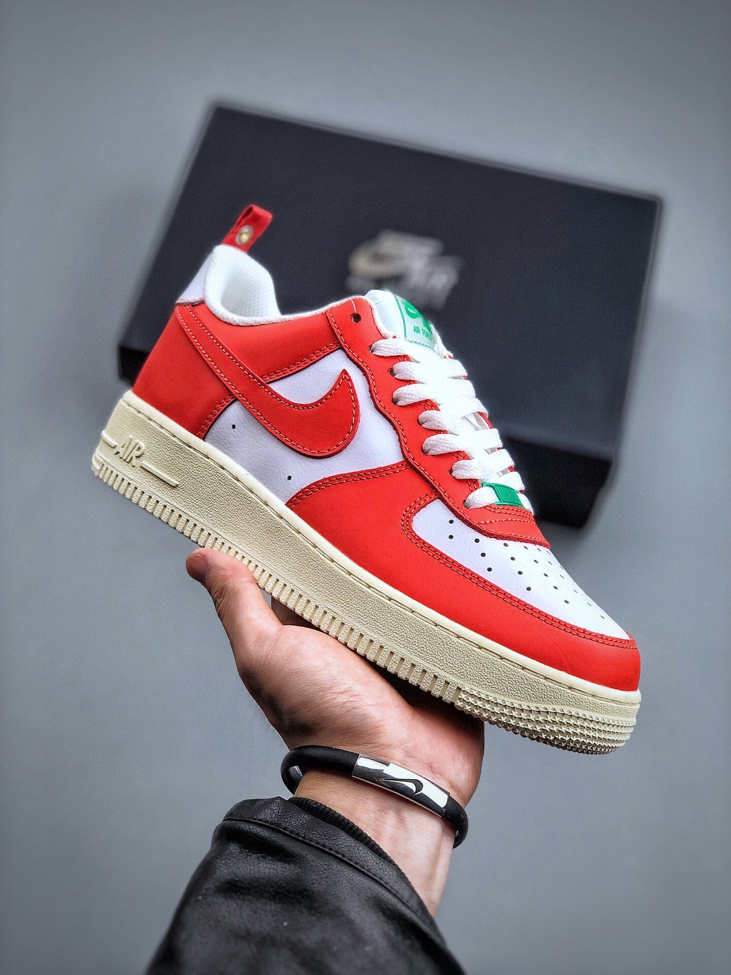 N1KE-Air Force 1 ’07 男女同款 白橙色