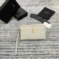 YSL Monogram 手拿包-白山形紋金扣