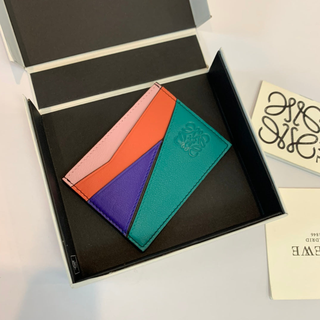 Loewe Plain Card Holder 多色拼接皮革卡包