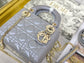 Dior-Mini Lady Dior手袋-三格黛妃-17cm-珠光灰金扣
