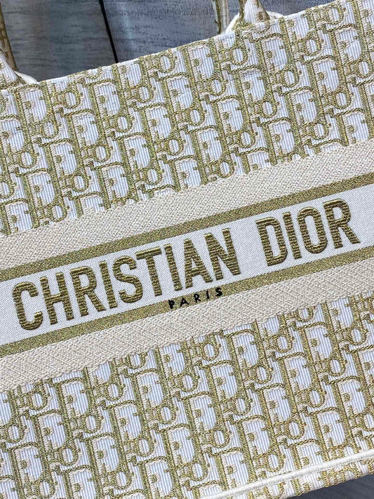 Dior Book Tote-小號36.5cm-金色老花 聖誕限定