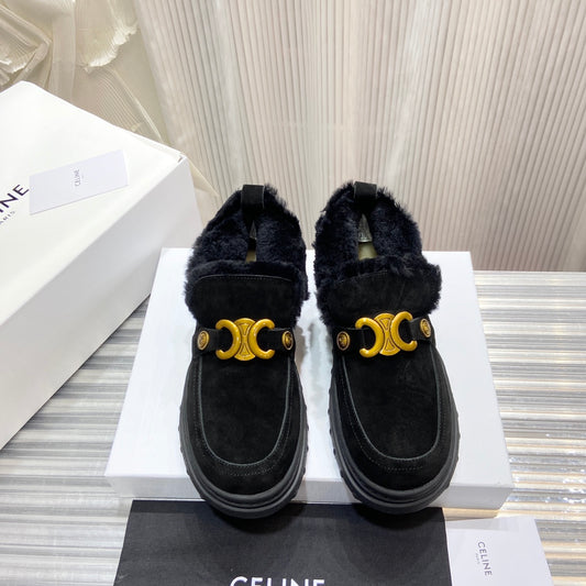 賽C家-2022早春新款 毛毛短靴 黑色