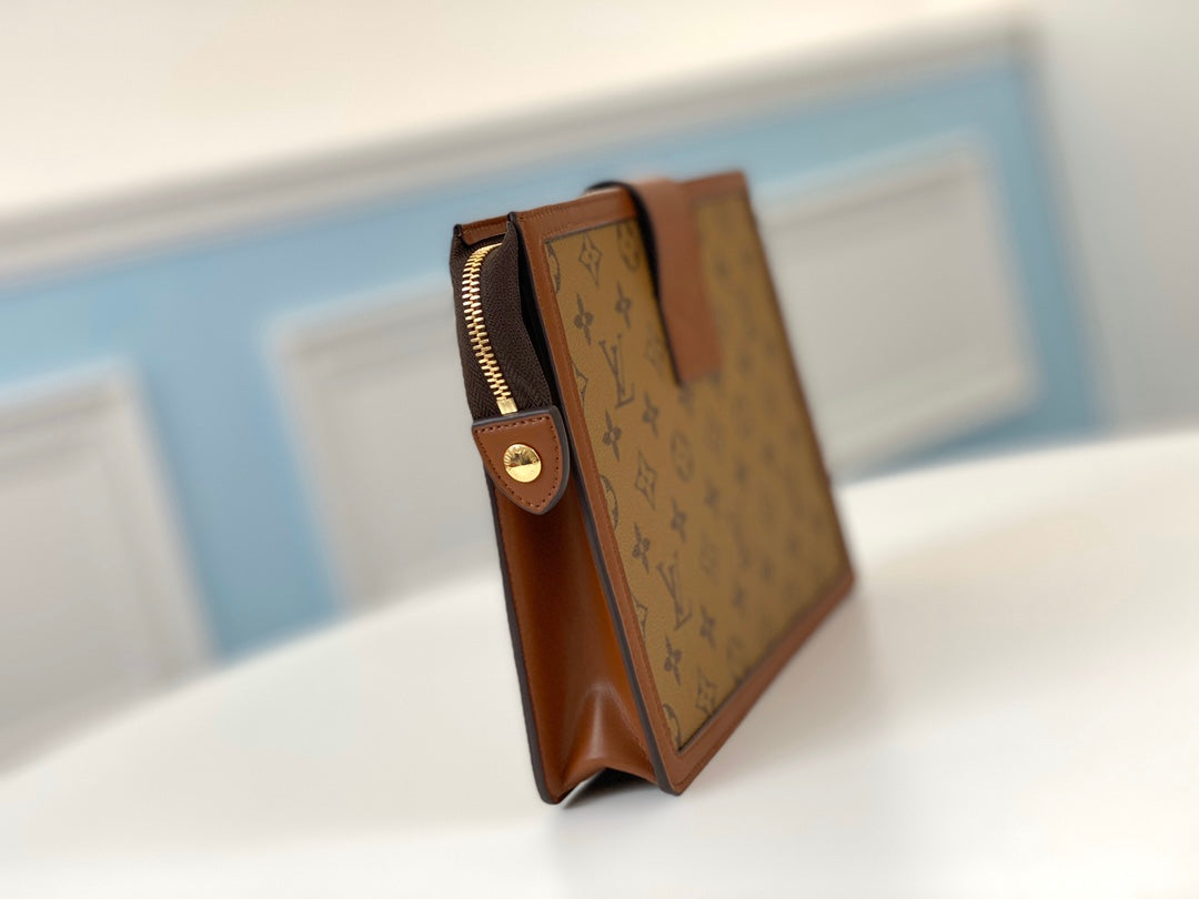 M69184 路L家-Pochette Dauphine 手袋 老花拼黃花