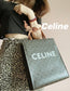 Celine Cabas 中號老花牛皮革