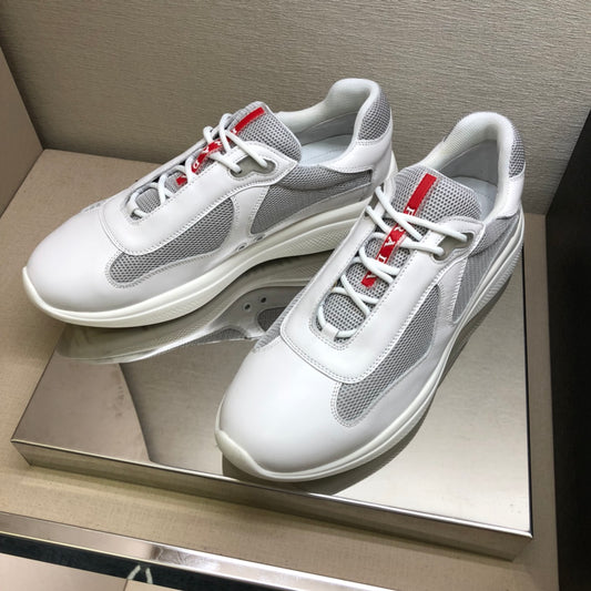 Pra-小牛皮 休閒運動鞋 白灰色