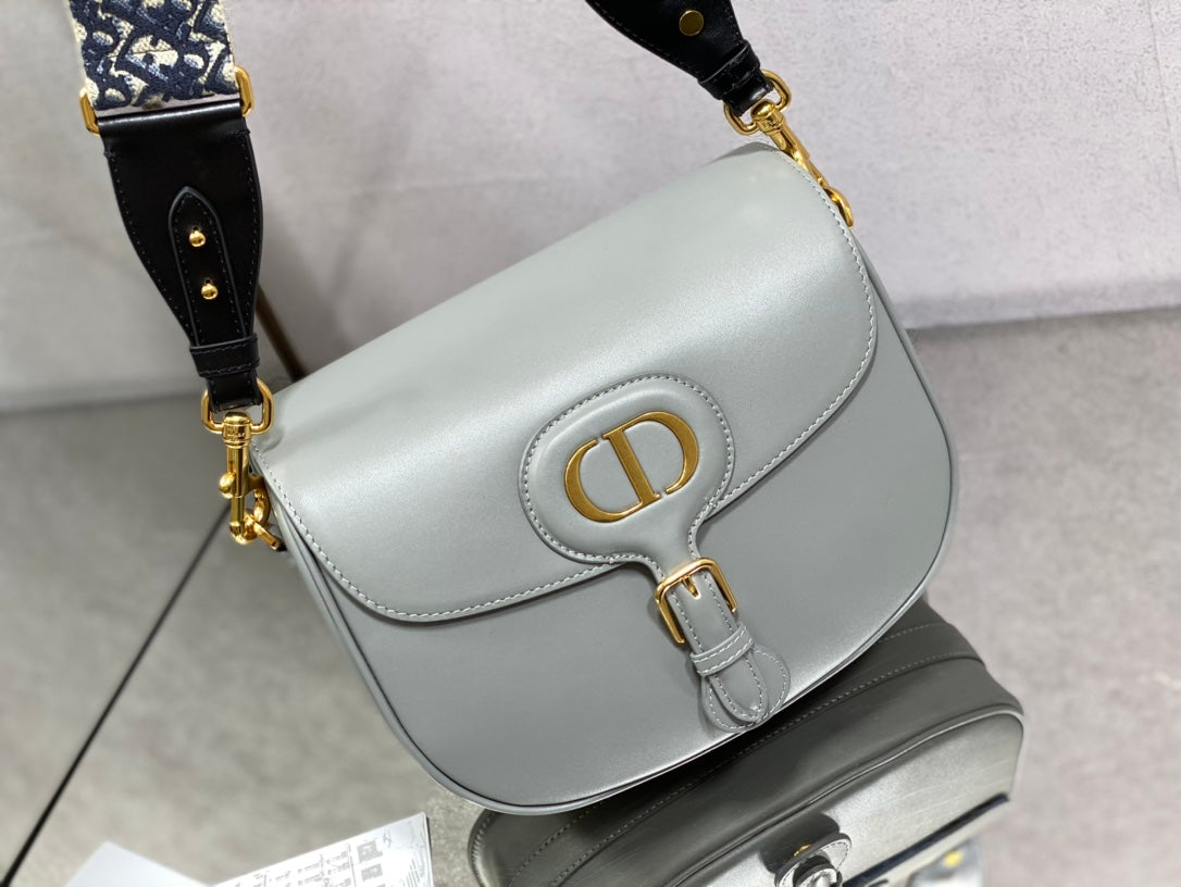 Dior Bobby-大號27cm-岩石灰牛皮