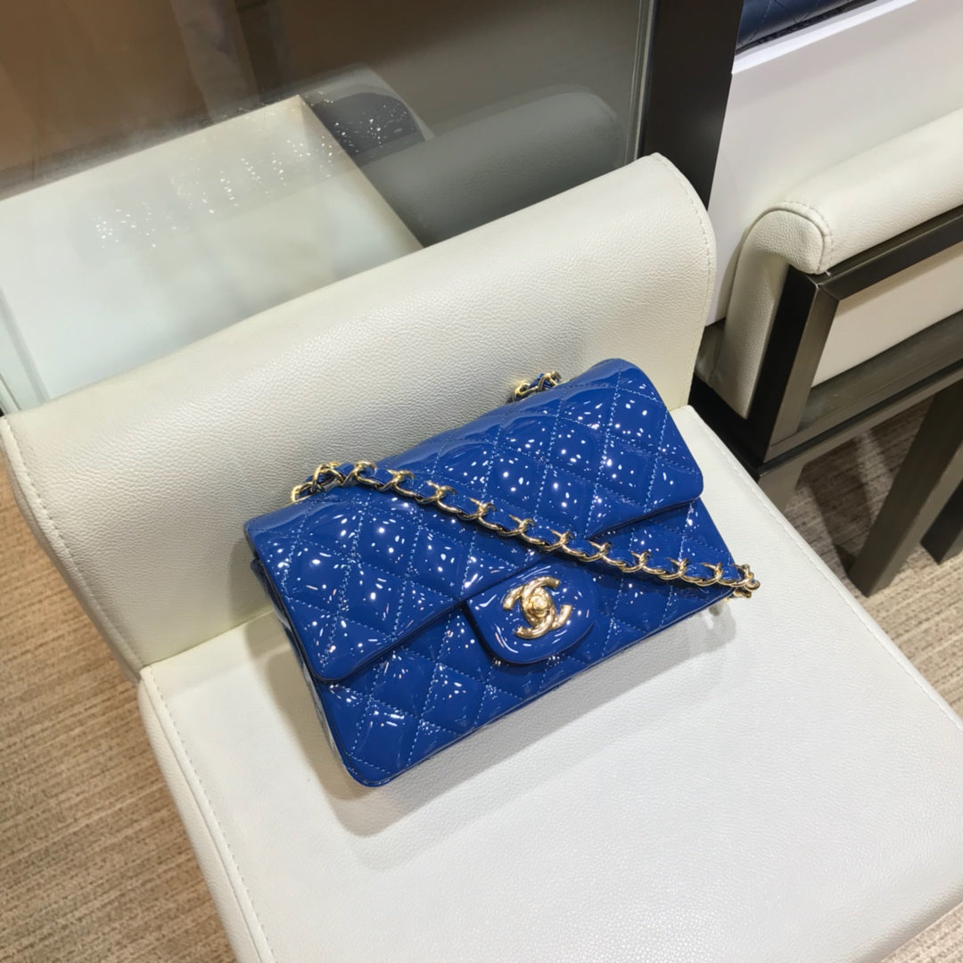 小香家-CF包 漆皮 金鍊 20cm