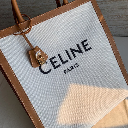 賽C家-CABAS CELINE 豎款印花帆布和小牛皮手袋