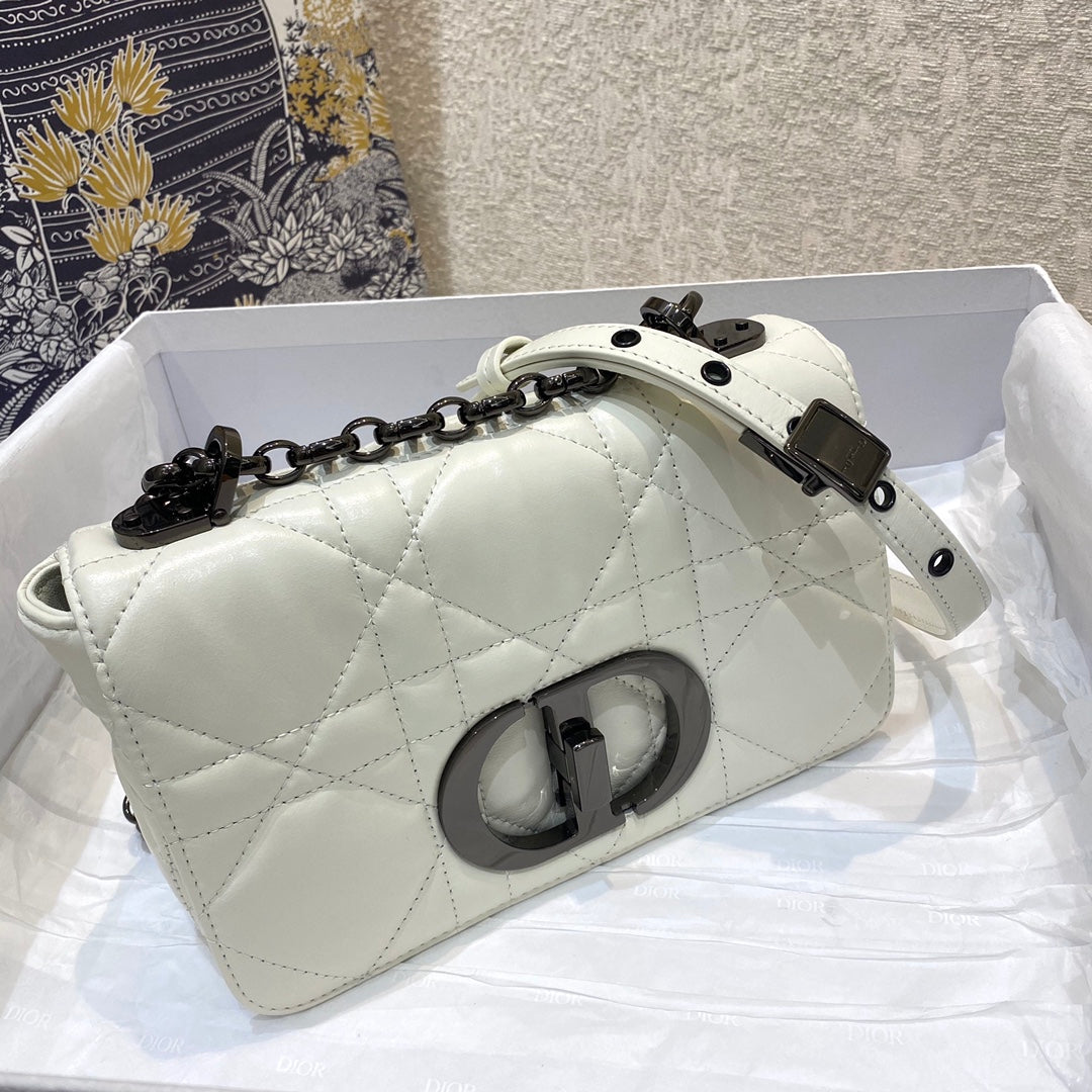 Dior-Caro 菱格紋 胖胖包 小號 黑色