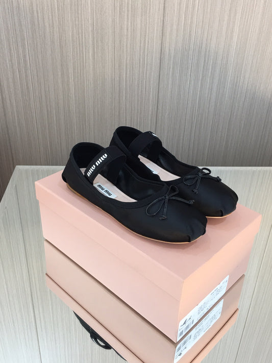 穆M家-2023春夏新款 法式仙女芭蕾舞單鞋 黑色
