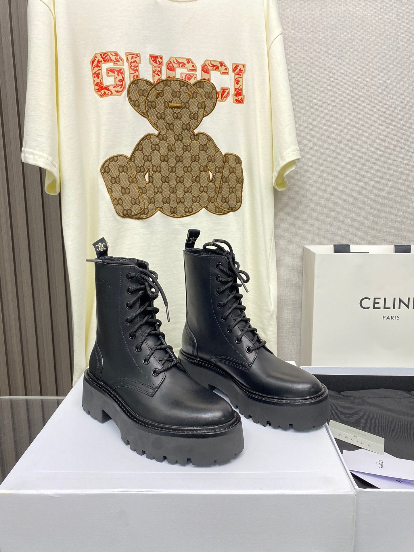 賽C家-繫帶厚底靴 跟高5cm (尺碼35-39，40訂製）