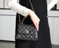 Chanel mini coco handle-黑色球紋牛皮-淡金扣