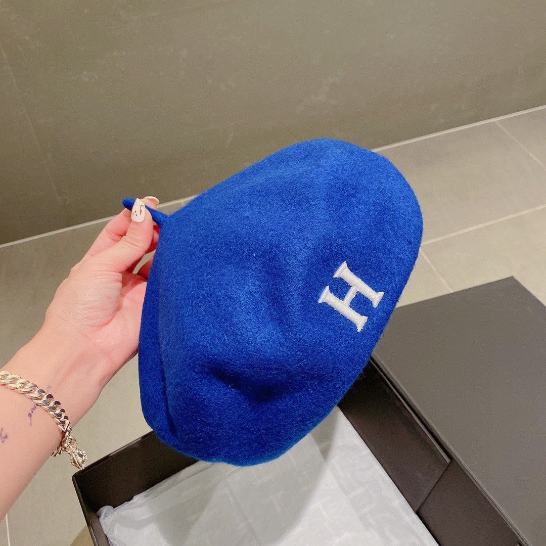 小愛款-羊毛貝雷帽 藍色