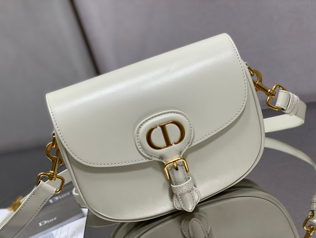 Dior Bobby-中號22cm-白色牛皮