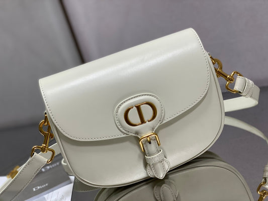 Dior Bobby-中號22cm-白色牛皮