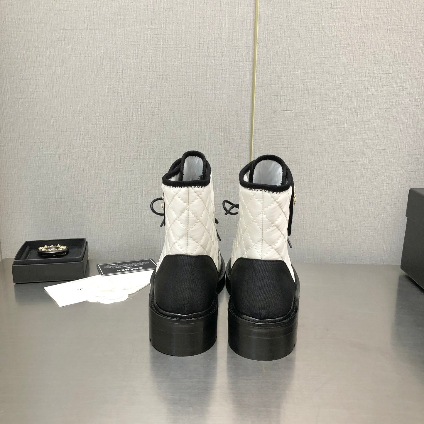 小香家- 2022秋冬 菱格短靴 白色