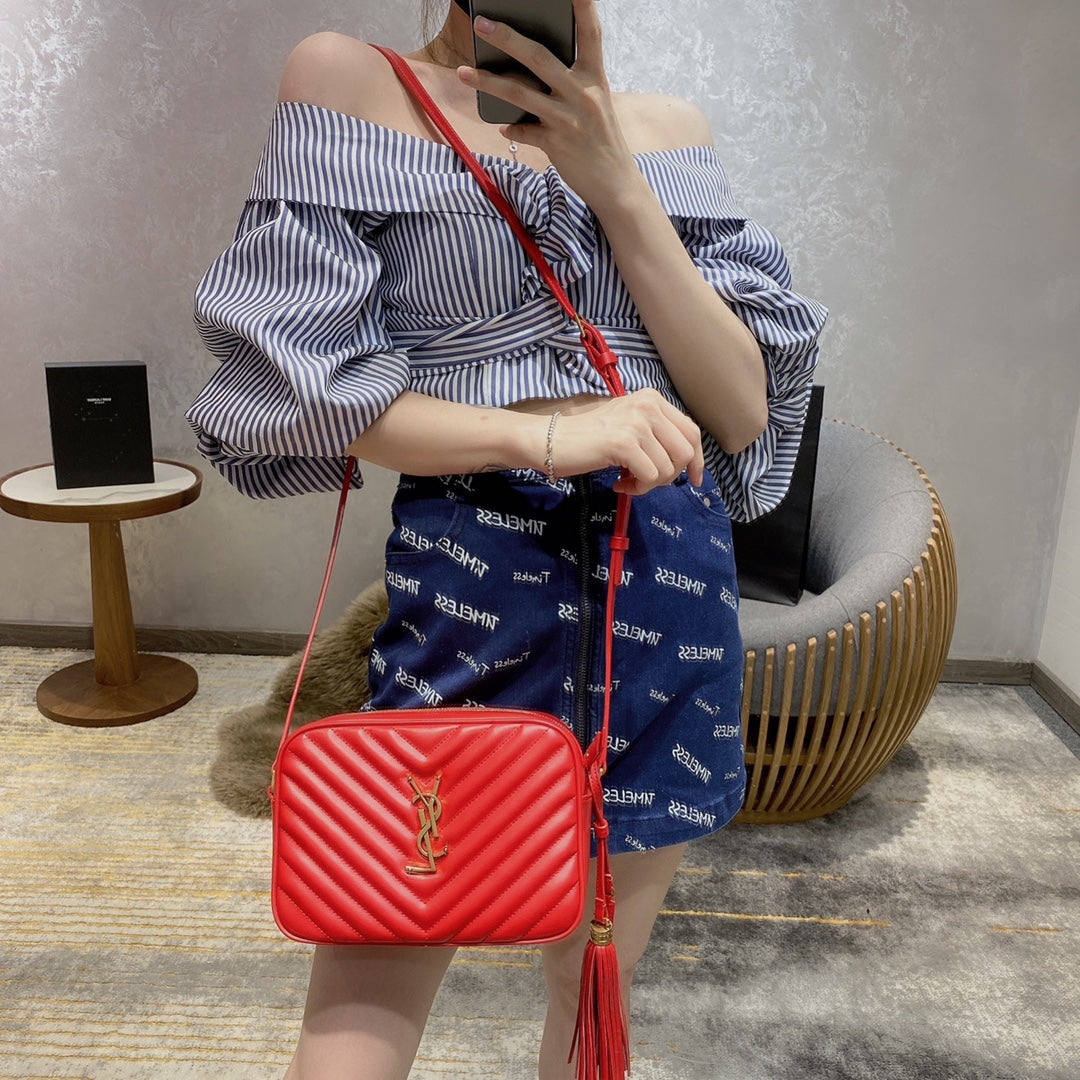 聖Y羅-Lou Bag 相機包-紅色金扣