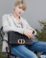 Dior Caro 大號28cm-黑色小牛皮