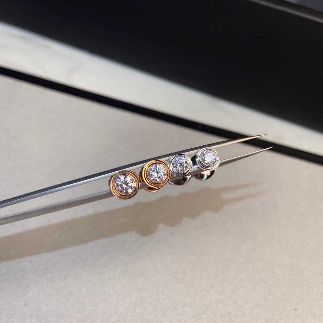 Cartier 20分單鑽耳環