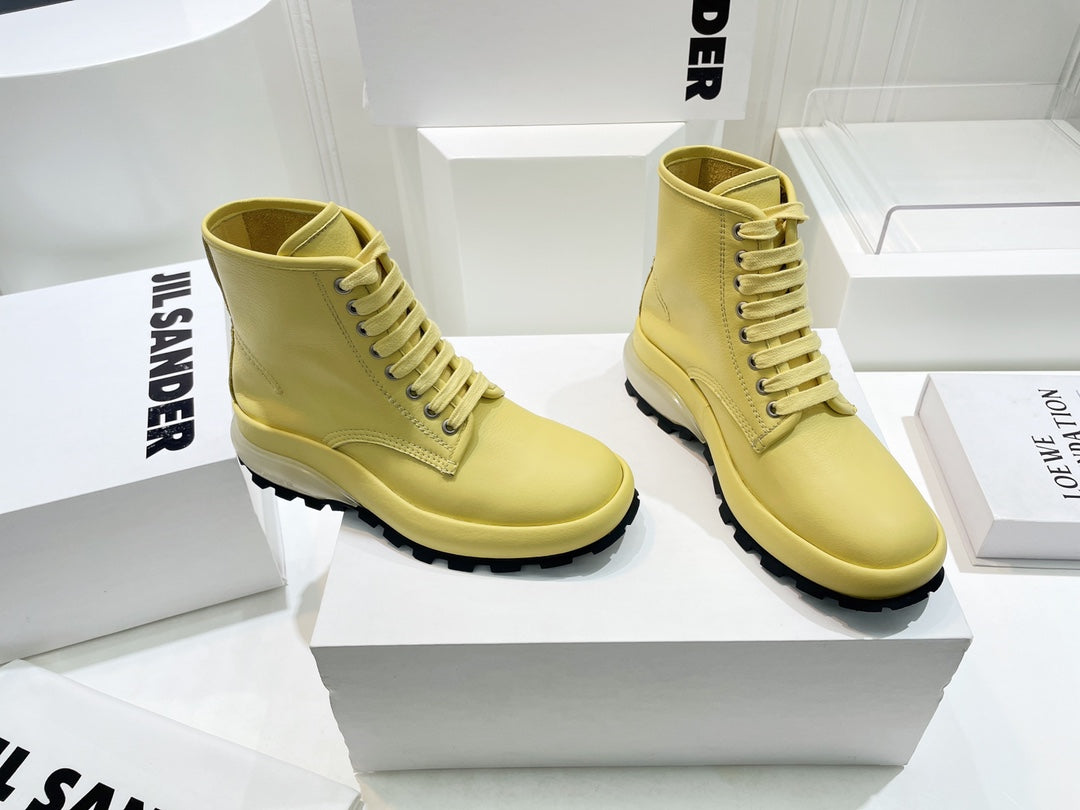 Jil sander-2022秋冬 爆休閒系列 厚底透明跟休閒短靴 情侶款