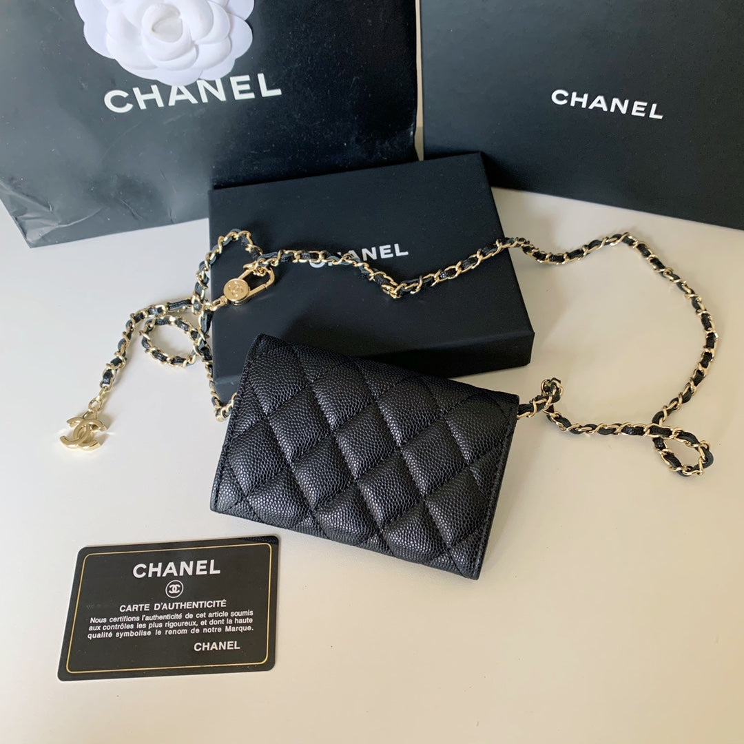 Chanel CF鏈條零錢卡包