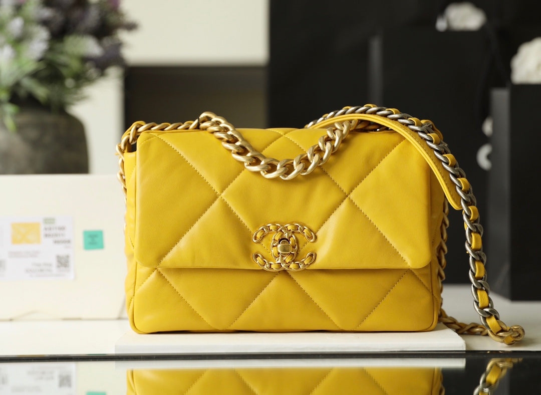 Chanel 19Bag-小號黃色