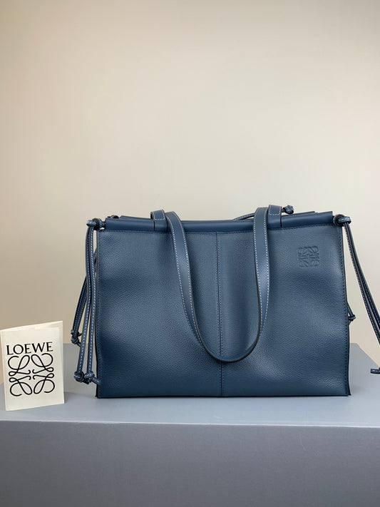 羅L威-Cushion tote 小牛皮 深藍色