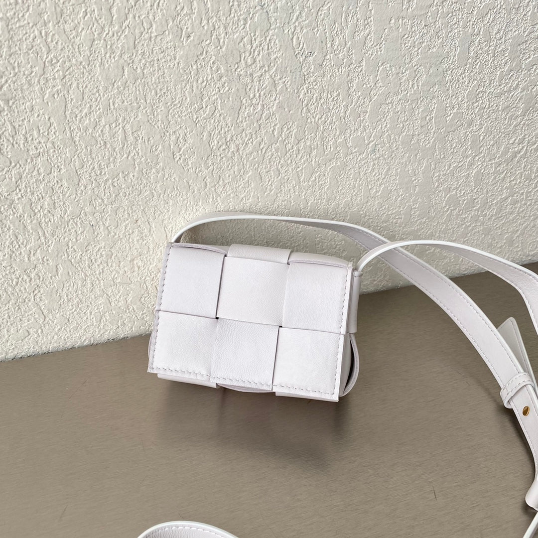 B編織-羊皮方格Mini cassette Bag 迷你編織包 12x8x4cm