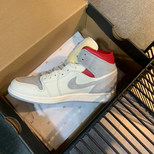N1K- AJ 1 mid 中筒板鞋 休閒鞋 灰色
