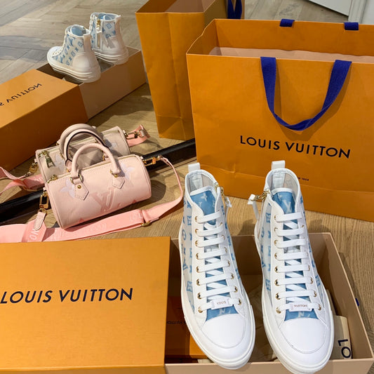 LV鞋-LV Charlie 2022春 高筒 藍色