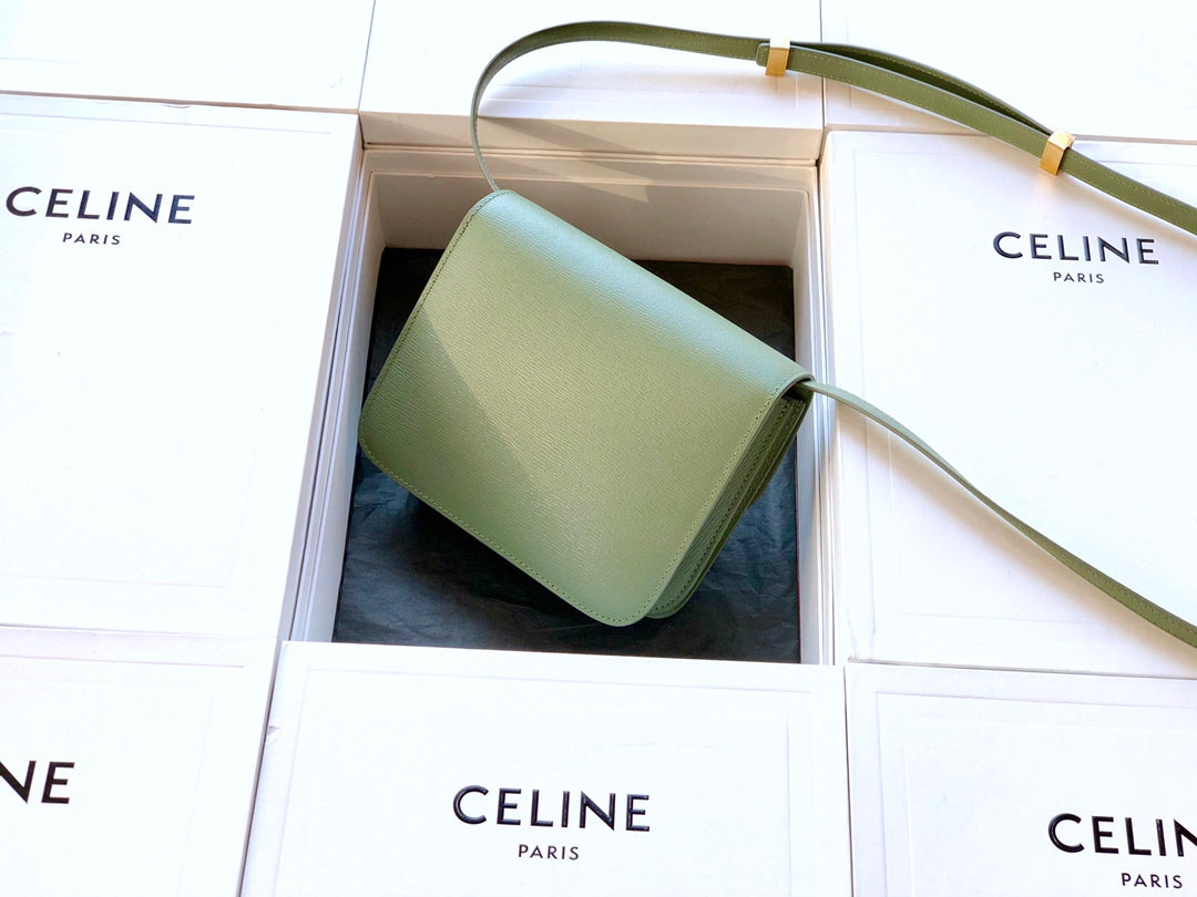 賽C家-Box Teen 水波紋小牛皮手袋-牛油果綠