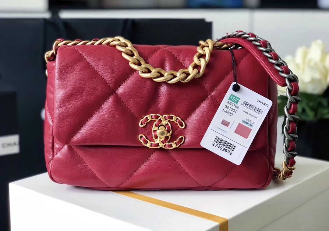Chanel 19Bag-小號寶石紅