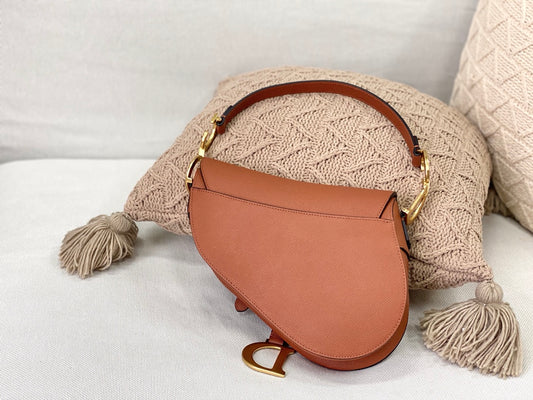 Dior Saddle 馬鞍包-平紋-大號深古銅色-25.5cm
