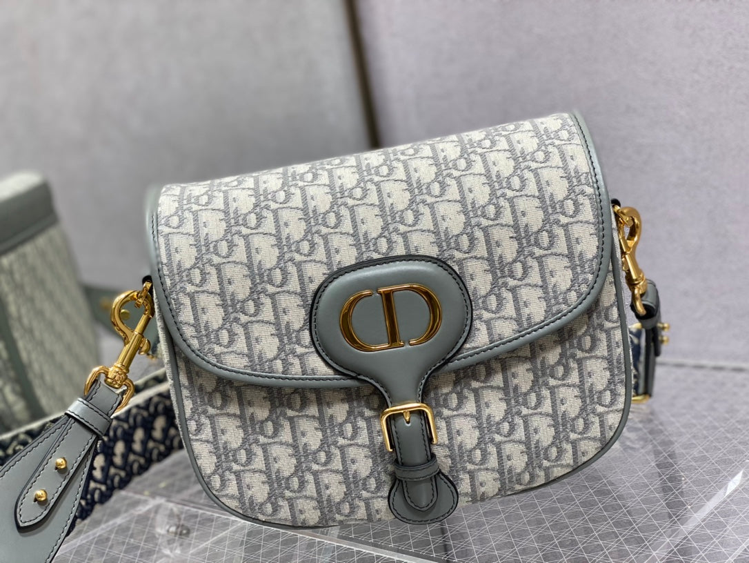Dior Bobby-大號27cm-灰色老花